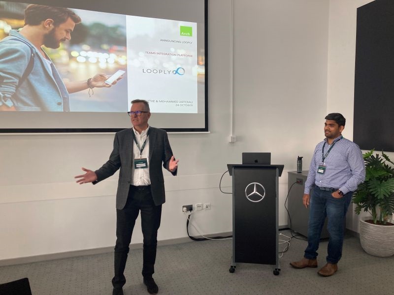 Henry Blythe announces Looply at Mercedes Benz World