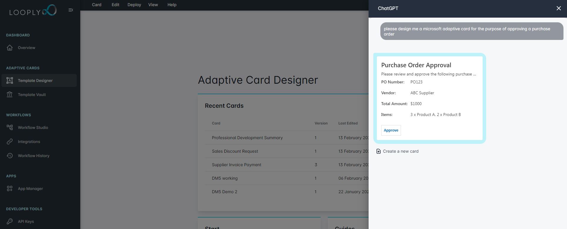 Microsoft Adaptive Card